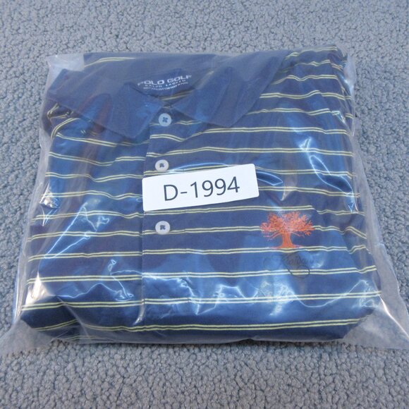 Polo Golf Ralph Lauren Men's Polo Shirt Large Blue Striped Kiawah Golfer Shirt - Picture 11 of 11